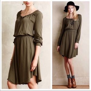 Anthro Holding Horses Olive Ocala Shirtdress